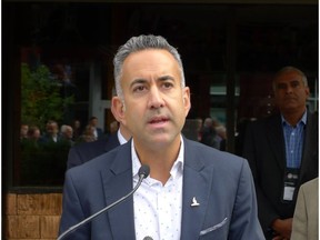 Former Kelowna mayor Colin Basran during a B.C. Urban Mayors' Caucus meeting in 2018.