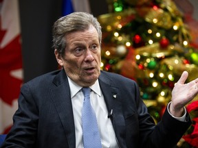 Toronto Mayor John Tory during a year-end interview at the protocol lounge at his City Hall office on Wednesday, Dec. 21, 2022.