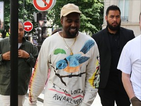 Kanye West is seen in Paris in 2018.