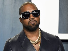 Kanye West arrives at the Vanity Fair Oscar Party on Feb. 9, 2020, in Beverly Hills, Calif. The rapper Ye, formerly known as Kanye West, is no longer buying right-leaning social media site Parler, the company said, Dec. 1, 2022.