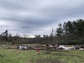 Damage to a home is seen in Keithville, La., Wednesday, Dec. 14, 2022, after a tornado touched down the day before.