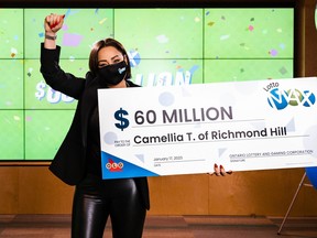 Camellia Kazemi Talachi, of Richmond Hill, won $60 million playing Lotto Max.