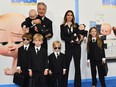 Actor Alec Baldwin (L), wife Hilaria Baldwin (R), and their children attend DreamWorks Animation's "The Boss Baby: Family Business" premiere at SVA Theatre on June 22, 2021 in New York City.