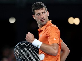 Novak Djokovic competes against Sebastian Korda during the Adelaide International at Memorial Drive in Adelaide, Australia, Sunday, Jan. 8, 2023.