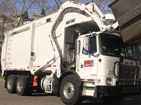 A City of Calgary garbage truck.