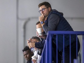 Toronto Maple Leafs GM Kyle Dubas during practice at the Ford Performance Centre the Etobicoke area of Toronto on Tuesday November 1, 2022.