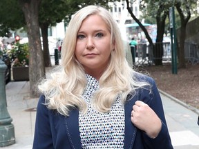 Virginia Giuffre arrives for hearing in the criminal case against Jeffrey Epstein, who died this month in what a New York City medical examiner ruled a suicide, at Federal Court in New York, Aug. 27, 2019.