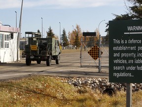 A 2014 photo of an entrance to CFB Edmonton. A woman began a trial Feb. 6, 2023, for allegedly setting fire to a home on the base in an attempt to kill herself and her children in 2015.