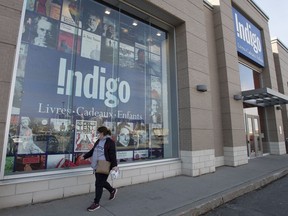 An Indigo bookstore is seen Nov. 4, 2020 in Laval, Que. Canada's biggest bookstore chain says the data of current and former employees was stolen in a ransomware attack.