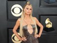 Paris Hilton is seen at the 65th Grammy Awards in Los Angeles, Feb. 5, 2023.