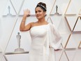 Salma Hayek attends the 92nd Academy Awards in Hollywood, Calif., Feb. 9, 2020.
