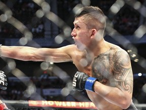 Jeffrey Molina during a UFC 261 mixed martial arts bout, Saturday, April 24, 2021, in Jacksonville, Fla.