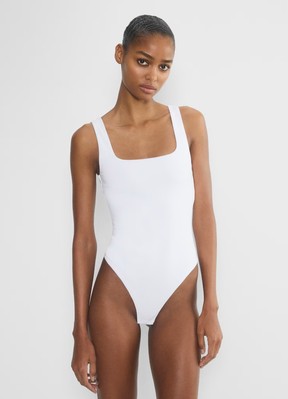 aritzia white Casual Contour Squareneck Bodysuit