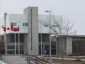 The entranceway of the Roy McMurtry Youth Centre in Brampton is seen Wednesday, March 29, 2023.