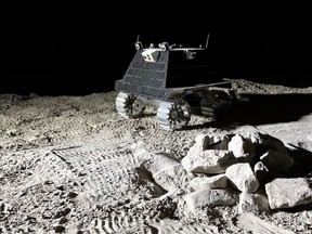 The country's first-ever moon rover, seen in an undated handout image, is set to put Canada at the forefront of space exploration, helping in the global search for frozen ice on the celestial body.