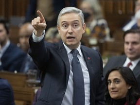 Innovation, Science and Industry Minister Francois-Philippe Champagne responds to a question during Question Period on Feb. 7, 2023 in Ottawa.