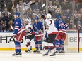 Senators forward Derick Brassard celebrates his first goal of the game against the Rangers in the second period of Thursday's contest.