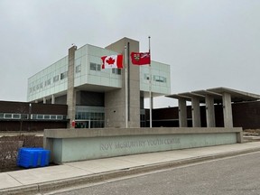 The entrance of the Roy McMurtry Youth Centre in Brampton is pictured on March 29, 2023.