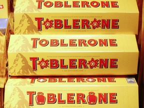 Toblerone chocolate bars.