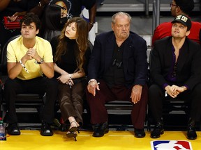 Jack Nicholson attends a game between the Memphis Grizzlies and the Los Angeles Lakers in the first half in Game 6 of the Western Conference First Round Playoffs at Crypto.com Arena on April 28, 2023 in Los Angeles, Calif.