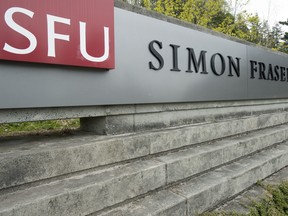 Simon Fraser University is pictured in Burnaby, B.C., Tuesday, Apr 16, 2019. The university has ceased its football program, school president Joy Johnson announced Tuesday.