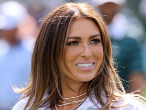 Paulina Gretzky, wife of Dustin Johnson of the U.S., during the par 3 tournament of The Masters on April 5, 2023. REUTERS/Mike Blake