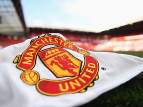 A close up view of a corner flag prior to the Premier League match between Manchester United and Arsenal at Old Trafford on November 19, 2016 in Manchester, England.