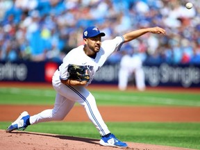 Blue Jays starting pitcher Yusei Kikuchi delivers a pitch in the first inning against the Rays at Rogers Centre in Toronto, Saturday, April 15, 2023.