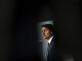 Prime Minister Justin Trudeau takes part in an announcement and press conference at Ericsson in Ottawa, Monday, April 17, 2023. Trudeau is urging caution in the face of growing calls for Canada to adopt a registry to track foreign influence efforts.