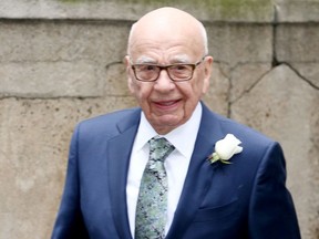 Media baron Rupert Murdoch is seen at St. Bride's Church on Fleet Street in London, March 2016.