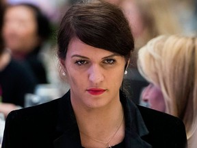 France's minister of state for gender equality, Marlene Schiappa attends the Women in Corporate Leadership Initiative at the New York Stock Exchange (NYSE) on Jan. 31, 2018, in New York.