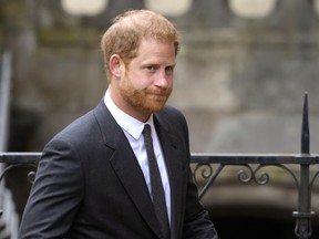 Prince Harry arrives at the Royal Courts Of Justice in London, Thursday, March 30, 2023.