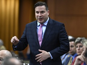 Minister of Public Safety Marco Mendicino rises during Question Period in the House of Commons on Parliament Hill in Ottawa on Thursday, May 4, 2023.