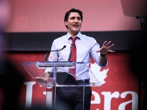 Prime Minister Justin Trudeau makes a keynote address at the 2023 Liberal National Convention in Ottawa, on Thursday, May 4, 2023.