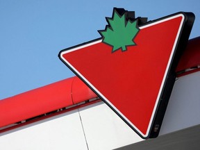 The Canadian Tire logo is seen in Ottawa, Feb. 14, 2019.