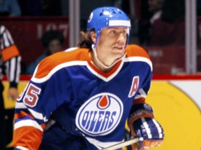 Petr Klima #85 of the Edmonton Oilers skates against the Montreal Canadiens in the early 1990's at the Montreal Forum in Montreal. (Photo by Denis Brodeur/NHLI via Getty Images)