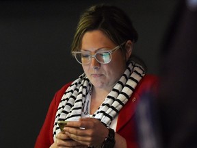 Then Conservative Party campaign manager Jenni Byrne is seen at a Stephen Harper campaign stop in Toronto, Aug. 18, 2015.