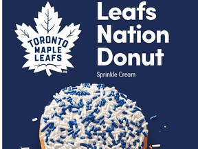 Tim Hortons has launched the Leafs Nation Donut.