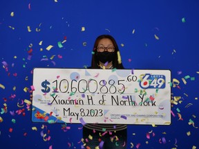 Xiaomin Han of North York took home the LOTTO 6/49 jackpot worth $10,600,885.60 on September 10, 2022.