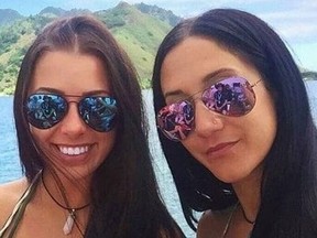 Party girls pinched. Melina Roberge, left, and Isabelle Lagace were arrested for smuggling $21 million worth of cocaine into Australia in 2016.