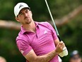 Nick Taylor hits his first shot on the 12th hole during the third round of the RBC Canadian Open at Oakdale Golf & Country Club in Toronto, Saturday, June 10, 2023.