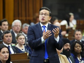 Conservative Leader Pierre Poilievre rises during question period in the House of Commons on Parliament Hill in Ottawa on Monday, June 19, 2023.