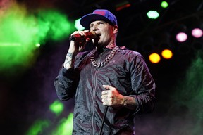Vanilla Ice performs during the "I Love The 90's" tour on Sunday, Aug. 7, 2022, at RiverEdge Park in Aurora, Ill.