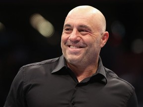 Ultimate Fighting Championship color commentator, Joe Rogan during UFC 274 at Footprint Center on May 07, 2022 in Phoenix, Arizona.