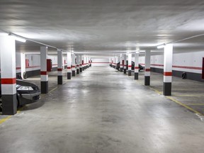 Image of an underground parking garage.
