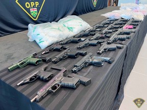 Project Moffatt, led by the OPP, resulted in the seizure of 29 firearms, mainly handguns, 12 kilos of fentanyl, 25.25 kilos of cocaine, five kilos of crystal meth and over 260,000 methamphetamine tablets.