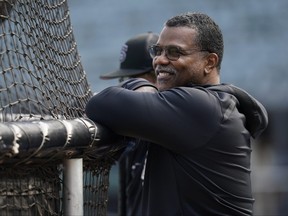 Chicago White Sox executive vice-president Ken Williams watches batting practice before a baseball game between the White Sox and the Cleveland Guardians on May 9, 2022, in Chicago. The White Sox fired Williams and general manager Rick Hahn on Tuesday, Aug. 22.