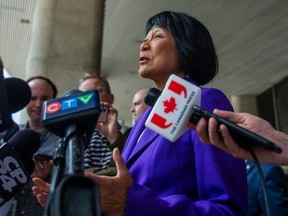 Mayor-elect Olivia Chow talks to reporters on at City Hall on June 27, 2023. (Ernest Doroszuk, Toronto Sun)