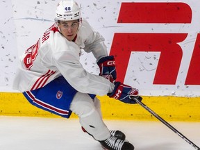 Filip Mesar, among the cuts from Canadiens’ training camp on Saturday, Sept. 30, 2023, played 52 games last season with the OHL's Kitchener Rangers, posting 17-34-51 numbers.