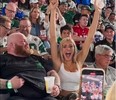Megan Lucky aka Beer Girl celebrates at the New York Jets game.